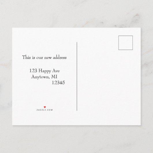 ウェスタンスタイルの新しい住所 案内ポストカード (裏面)