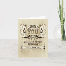 ウェスタンスタイルの結婚式 コウボーシューズ 感謝カード