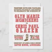 ウェスタンスタイルの結婚式 招待状 (正面)