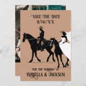 ウェスタンスタイルの結婚式 Save The Date 招待状 (正面/裏面)