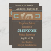 ウェスタンスタイルの結婚記念日パーティー招待状 招待状 (正面/裏面)