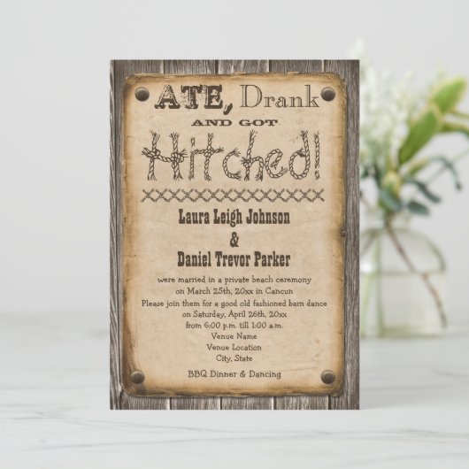 ウェスタンスタイルウェディングレセプション招待状 招待状 (スタンド正面)