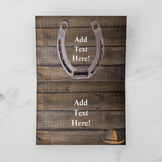 ウェスタンスタイルウマとカウボーイブーツひまわり花 ノートカード (内部)