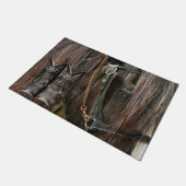 ウェスタンスタイルウースとカウボーイブーツ ドアマット (アングル)