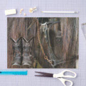 ウェスタンスタイルウースとカウボーイブーツ 薄葉紙 (クラフト)