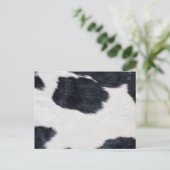 ウェスタンスタイルコーハイドブラック/ホワイトプリント ポストカード (スタンド正面)