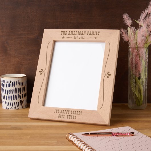 ウェスタンスタイルニューホーム8" x 10" レーザー彫刻フレーム (左)