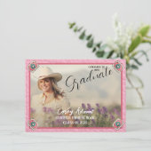 ウェスタンスタイルピンク女性のカーボーイフォトグラッド発表 案内状 (スタンド正面)