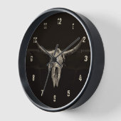 ウェスタンスタイルブルスカルブラウン素朴ヴィンテージ 壁時計 (傾斜)