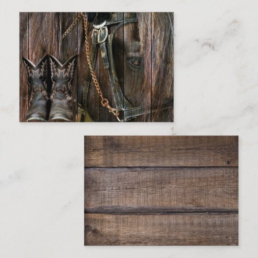 ウェスタンスタイルホースアンドカウボーイブーツ 名刺 (正面/裏面)
