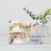 ウェスタンスタイル女性のカーボーイフォトグラードアナウンスメントカード 案内状 (スタンド正面)