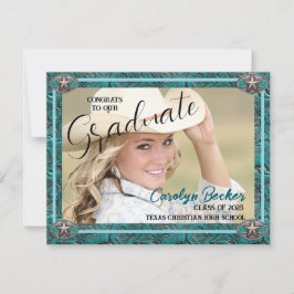 ウェスタンスタイル女性のカーボーイフォトグラードアナウンスメントカード 案内状