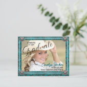 ウェスタンスタイル女性のカーボーイフォトグラードアナウンスメントカード 案内状 (スタンド正面)