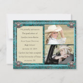 ウェスタンスタイル女性のカーボーイフォトグラードアナウンスメントカード 案内状 (裏面)