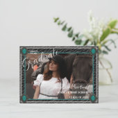 ウェスタンスタイル女性のカーボーイフォトフラット発表カード 案内状 (スタンド正面)