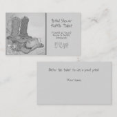 ウェスタンスタイル女性のカーボーイラッフル エンクロージャーカード (正面/裏面)