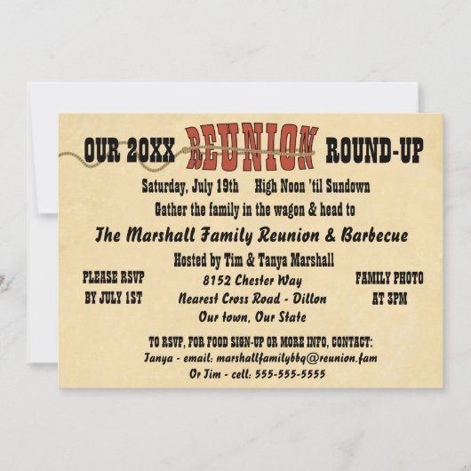 ウェスタンスタイル懇親会招待状 招待状 (正面)