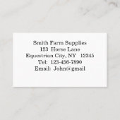 ウェスタンスタイル素朴ワゴンホイール名刺 名刺 (裏面)