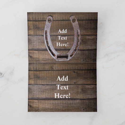 ウェスタンスタイル馬とカウボーイブーツありがとう車 サンキューカード (内部)