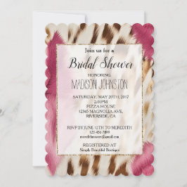 ウェスタンスタイル ピンク グラム ゴールド カウガール カウハイド 招待状