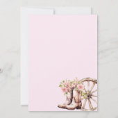 ウェスタンセカンドロデオボーズピンク女性のカーボーイ誕生日 招待状 (裏面)