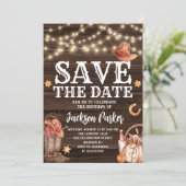 ウェスタンセーブ・ザ・デイト誕生日カントリー誕生日 招待状 (スタンド正面)