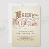 ウェスタンタイポグラフィホリデーパーティー招待状 招待状 (正面)