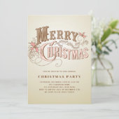 ウェスタンタイポグラフィホリデーパーティー招待状 招待状 (スタンド正面)