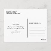 ウェスタンタイポグラフィ結婚フォトの感謝 ポストカード (裏面)