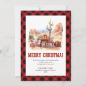 ウェスタンタターンプリントの田舎風クリスマスカード シーズンカード (正面)