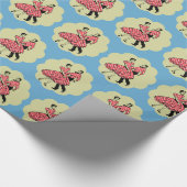 ウェスタンダンスカップル広場踊りレッドコーディネート ラッピングペーパー (角)