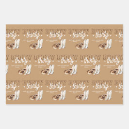 ウェスタンダーティ30歳女性のカーボーイ30歳パーティー ラッピングペーパーシート