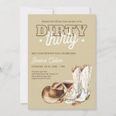 ウェスタンダーティ30歳女性のカーボーイ30歳パーティー 招待状 (正面)