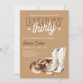 ウェスタンダーティ30歳女性のカーボーイ30歳パーティー 招待状 (正面)