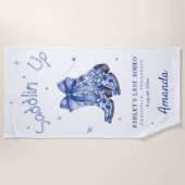 ウェスタンチャイニーズスタイルでサドルを組んで独身最後の女祭り ビーチタオル (正面)