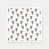 ウェスタンテキサス州ロングブカスタムルBGカラー スタンダードカクテルナプキン (正面)