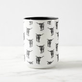 ウェスタンテキサス州ロングホーンブルカスタムBGカラー マグカップ (中央)