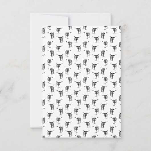 ウェスタンテキサス州ロングホーンブルカスタムBGカラー 出欠カード (正面)