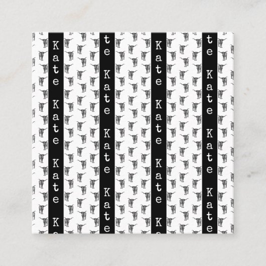 ウェスタンテキサス州ロングホーンブルズ名前をカスタムする&カラー コーリングカード (正面)