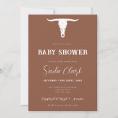 ウェスタンテラコッタロングーンベイビーシャワー招待状 招待状 (正面)