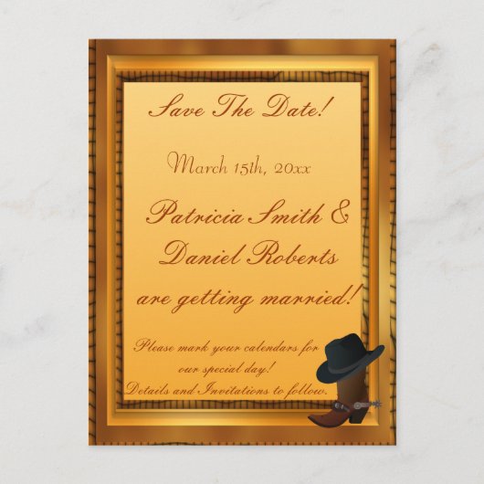 ウェスタンテーマとBoot & Hat 案内ポストカード (正面)