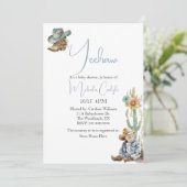 ウェスタンテーマの男の子のベビーシャワー 招待状 (スタンド正面)