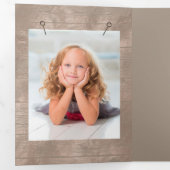 ウェスタンテーマウッド4写真テンプレートクリスマス 三つ折りクリスマスカード (内部最初)