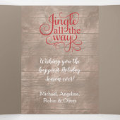 ウェスタンテーマウッド4写真テンプレートクリスマス 三つ折りクリスマスカード (内部中)