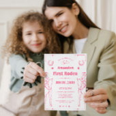 ウェスタンテーマガールズファーバースデーパーティー招待状 セーブザデート