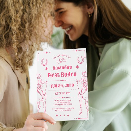 ウェスタンテーマガールズファーバースデーパーティー招待状 セーブザデート