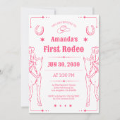 ウェスタンテーマガールズファーバースデーパーティー招待状 セーブザデート (正面)