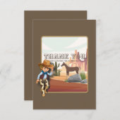 ウェスタンテーマハウイズカウボーイ誕生日 サンキューカード (正面/裏面)