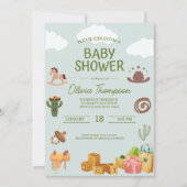 ウェスタンテーマボーイズ赤ちゃんシャワー 招待状 (正面)