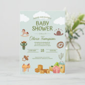 ウェスタンテーマボーイズ赤ちゃんシャワー 招待状 (スタンド正面)